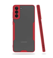 Galaxy S21 Kılıf Zore Parfe Kenarları Pastel Renk Silikon Kılıf (Kırmızı)