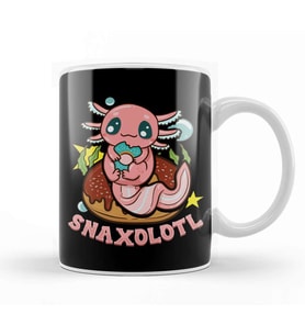 Cute & Funny Snaxolotl Adorable Snacking Axolotl Kupa Bardak Porselen