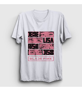 Presmono Unisex Beyaz Comics Blackpink T-Shirt 19331tt