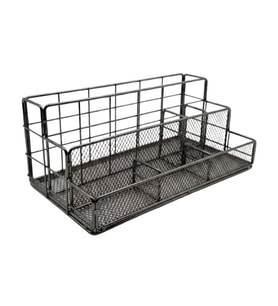 Temel Nikel Metal Mesh Masaüstü Organizer Çok Bölmeli 27x14x11 cm 9515B