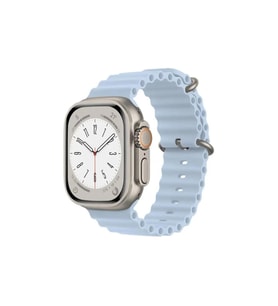 Cosmostech Akıllı Saat Watch için Uyumlu 42MM 44MM 45MM 49MM 1/2/3/4/5/6/se/7/8/ultra Akıllı Saat Silikon Kordon ve Kayışı Açık Mavi