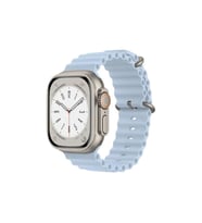Cosmostech Akıllı Saat Watch için Uyumlu 42MM 44MM 45MM 49MM 1/2/3/4/5/6/se/7/8/ultra Akıllı Saat Silikon Kordon ve Kayışı Açık Mavi