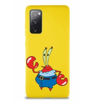 Samsung Galaxy S20 FE Soft Premier Kapak Bay Yengeç Tasarımlı Silikon Kılıf - Sarı (Şeffaf)