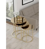 Bronz Aynalı Zigon Sehpa