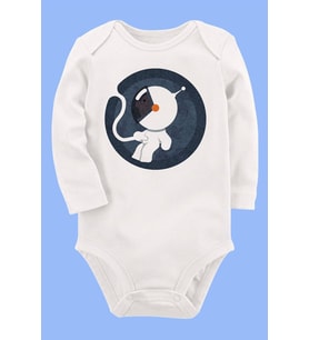 Organik Baskılı Pamuklu Unisex Bebek Body UZUNKOLE12