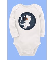 Organik Baskılı Pamuklu Unisex Bebek Body UZUNKOLE12