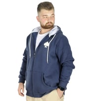 Mode XL Erkek Sweat Kapşonlu Fermuarlı 22539 İndigo