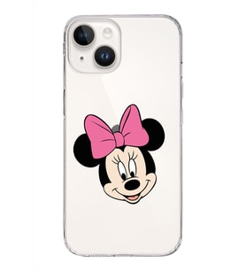 Apple iPhone 14 Uyumlu Kapak Minnie Mouse Tasarımlı Şeffaf Silikon Kılıf