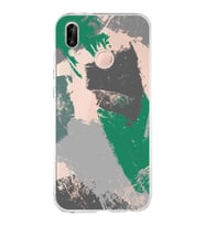 Huawei P20 Lite Uyumlu Kapak Brush Stroke Tasarımlı Şeffaf Silikon Kılıf
