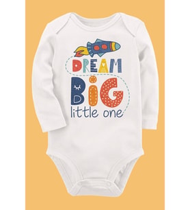 Organik Baskılı Pamuklu Unisex Bebek Body