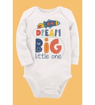 Organik Baskılı Pamuklu Unisex Bebek Body