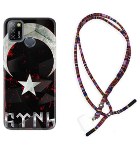 INFINIX Smart 4 5 6 Zero 8 S5 Pro Kılıf Boyun Asklı Rasta Silikon Göktürk 1394