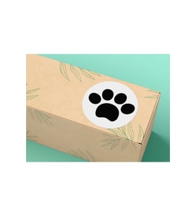 Siyah Pati Yuvarlak Mat Etiket Black Paw Pet Hayvan Animal Sticker 4 Cm - 40 Adet