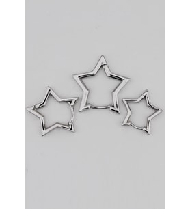 Özel Seri 3lü Yıldız Küpe Silver