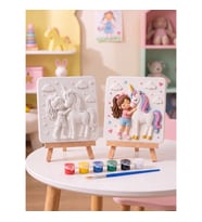 15x15 Kız ve Unicorn Taş Boyama Seti – Çocuk ve Yetişkin Hobi Kiti