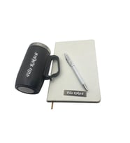 İsme Özel  Beyaz Defter Kalem Ve Bardak Termos Seti