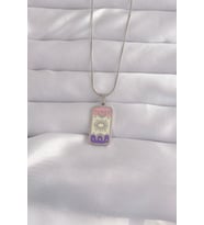 316L Çelik Gümüş Renk Karışık Mineli Ay Figür Tarot Kolye TJ-BKO9044