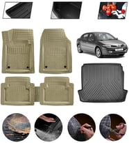 Renault Megane 2 Sedan 2002-2009 Uyumlu Paspas Araca Özel Bagaj Havuzu MBS Bej
