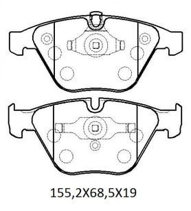 Bmw 3 Seri E90 05/09 Ön Fren Balatası (Kablosuz) (Di·sk) (155,2x68,5x19)(bramax) 