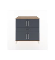 Hyperion Şifonyer Tek Raflı Tek Çekmeceli 4 Kapaklı 88x44x96 Çam-Antrasit