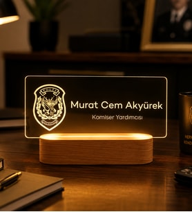 Polislere Özel Hediye Led Masa İsimliği- Meslek Hediyesi – Yeni Mezun Hediyesi- İsme Özel Polis Hediyesi, Kişiye Özel Polis İsimlik Hediye Led Gece Lambası