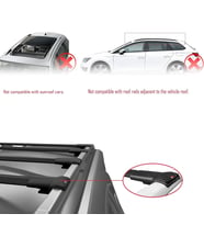 Renault Trafic 2014 ve Sonrası ile uyumlu FLY Model Ara Atkı Tavan Barı SİYAH 4 ADET BAR