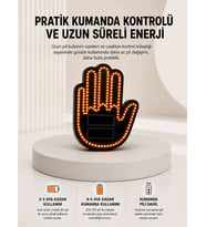 Pilli Led Işık Araç Camı İçin Uzaktan Kumandalı El Simgesi
