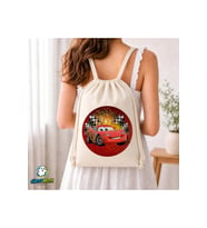Cars Mcqueen Büzgülü Keten Çanta C060