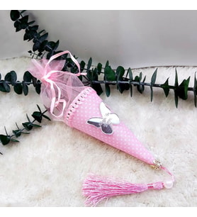 30 Adet Külah Pembe Puantiyeli Bebek Mevlüt Şekeri-
