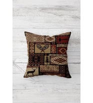 Etnik Patchwork Desenli Çift Tarafı Baskı Gizli Fermuarlı Yastık Kılıfı Kırlent Koltuk Yastık Kılıfı (Çok Renkli)