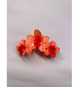 1 adet 3lü Turuncu Renk 12 cm Lotus Çiçeği Toka