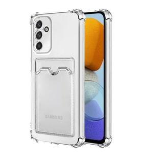 Teknomoda Samsung Galaxy M23 Kılıf Kartlıklı Anti Şok Korumalı Şeffaf Silikon Şeffaf Açık