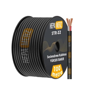 Hepa Merz Str-22-100M Stereo Mikrofon Kablosu 2x0.22 mm Ses Kablosu 100 Mt. (%100 Bakır)