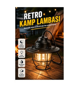 Retro Çam Konisi Kamp Lambası – Taşınabilir Su Geçirmez Gece Işığı