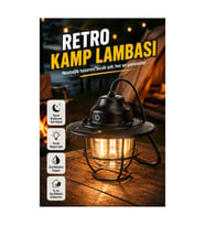 Retro Çam Konisi Kamp Lambası – Taşınabilir Su Geçirmez Gece Işığı