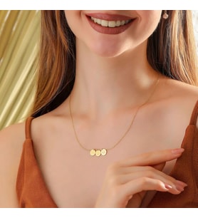 Kişiye Özel Disk Mom Yazılı Kolye 925K Gümüş (Gold)