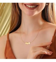 Kişiye Özel Disk Mom Yazılı Kolye 925K Gümüş (Gold)