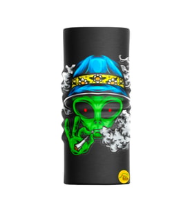 Motobir Baf-Bandana Mavi Şapkalı Yeşil Uzaylı (Renksiz)