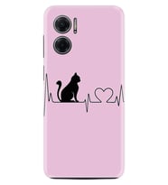 Xiaomi Redmi Note 11E Kılıf Resimli Desenli Baskılı Silikon Pink Cat Heart 1303