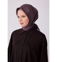 Klasik Desen İpek Twill Eşarp  - 2026 İlkbahar-Yaz (T)  4317 (A.Kahve)