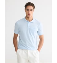LCWAIKIKI Classic Mavi Polo Yaka Dokulu Erkek Tişört