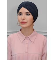 Antrasit Pratik Hazır Geçmeli Tesettür Bone Sandy Kumaş Üç Çapraz 1803_25