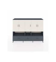 Hyperion Dolap 12 Raflı 3 Çekmeceli 5 Kapaklı 220x44x163 Antrasit-Aytaşı/Antrasit