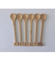 Ahşap Kaşık Kalp Desenli 14cm