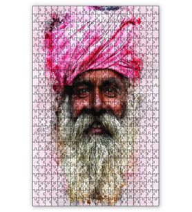 Cakapuzzle Suluboya Mutlu Hintli Puzzle Yapboz MDF (Ahşap) (120 Parça)