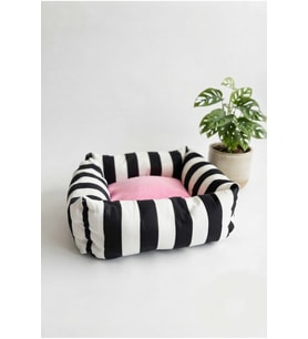 Yumuşak Kare Zebra Desenli Köpek ve Kedi Yatağı, Konfor ve Şıklık