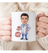 Kişiye Özel Diş Hekimi Erkek Karikatürlü Kupa Bardak
