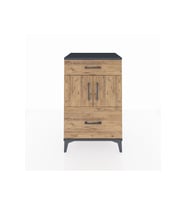 Hyperion Komodin Tek Raflı 2 Çekmeceli 2 Kapaklı 60x44x96 Antrasit-Çam