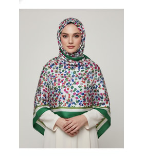 İpekten Exclusive Çiçek Desenli Pamuklu Şal 180x70