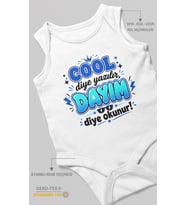 Cool Diye Yazılır Dayım Diye Okunur Sıfır Kol Bebek Zıbını %100 Pamuk